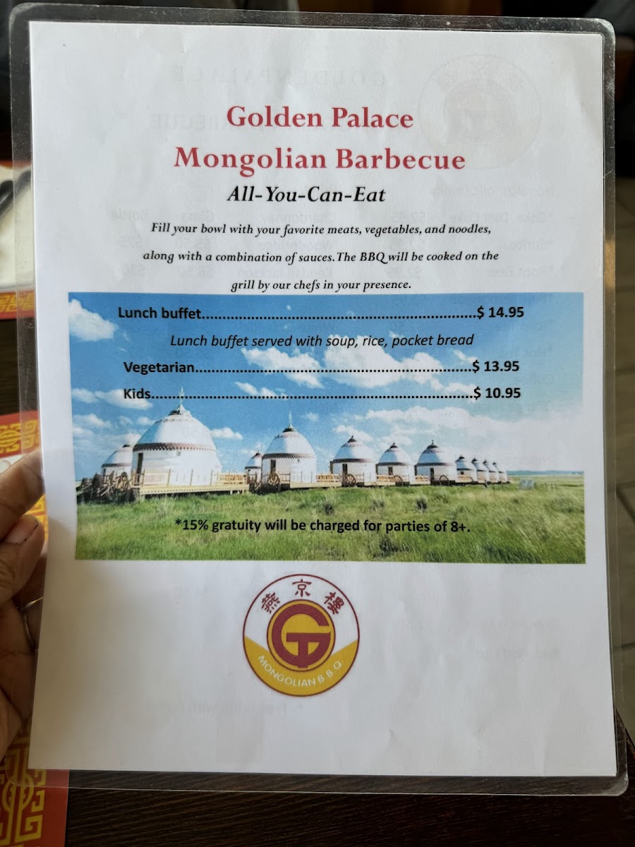 Golden Palace Mongolian BBQ Menu - Image 3