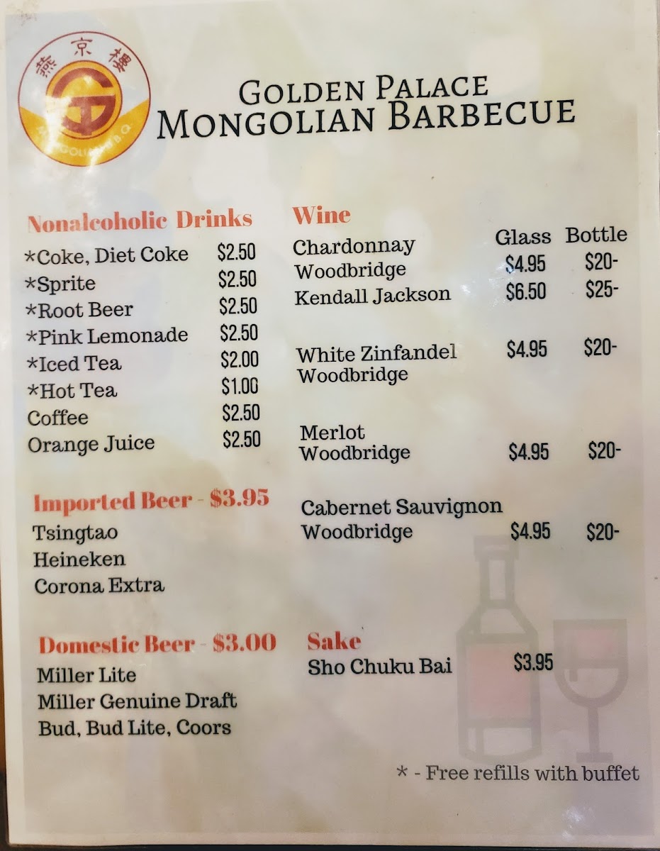 Golden Palace Mongolian BBQ Menu - Image 4
